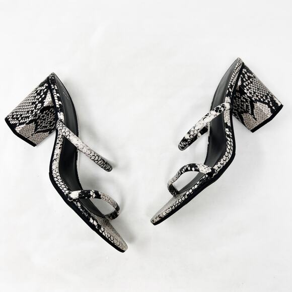 [A New Day] Snake Print Snakeskin Faux Leather Strappy Chunky Block Heels Sz 10 - Picture 6 of 11
